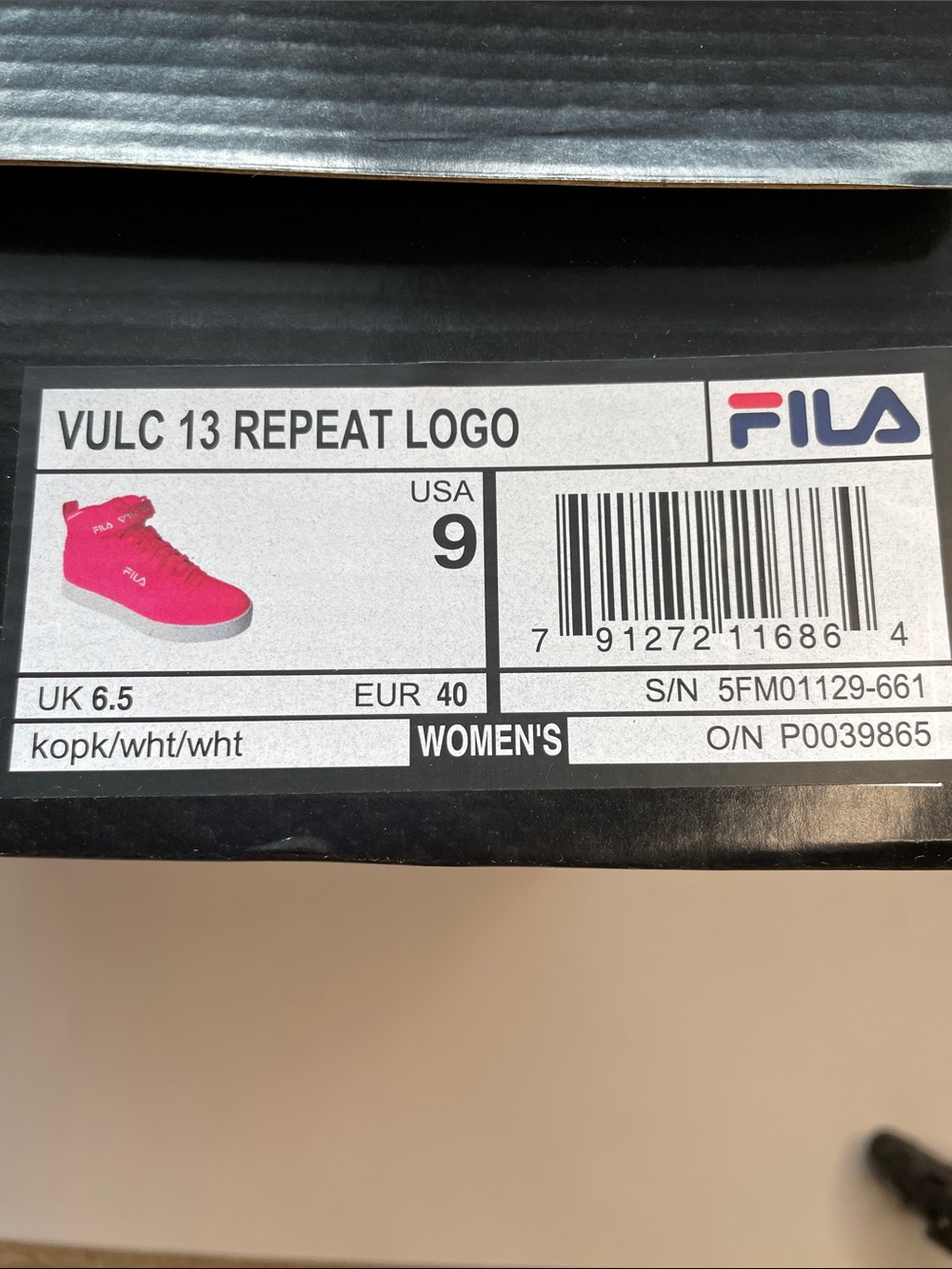 NIB FILA Women’s Hot Pink High-Top Sneakers with Strap.  Size 9. - Picture 7 of 7